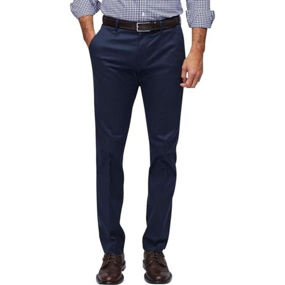 Bonobos Cotton Lightweight Chinos Khaki Dark Navy Tailored Fit Size 35 / 32 NEW